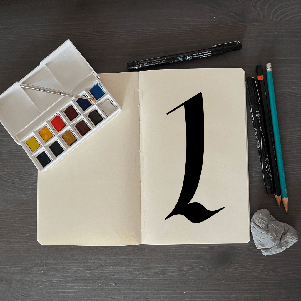 the number 1 with an artsy background for 36 days of type